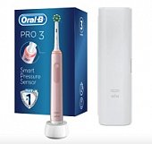 Орал-Би (Oral-B) электрическая зубная щетка Pro 3 тип 3772 CrossAction розовая+ зарядное устройство 3757 +чехол, Braun GmbH
